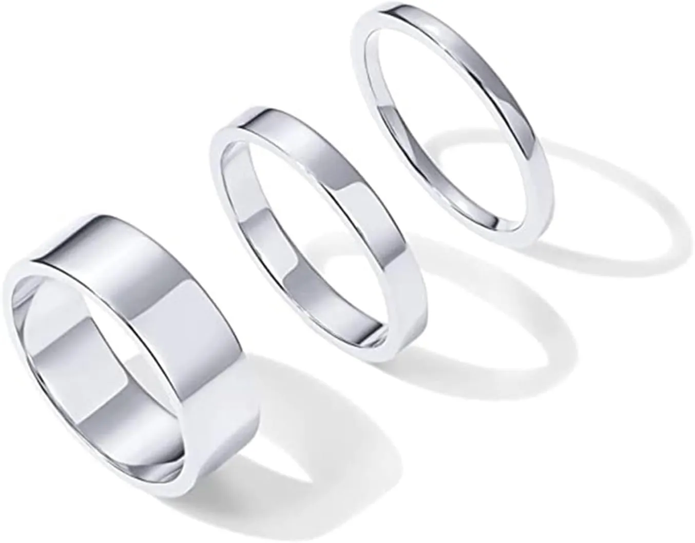 18K Gold Plated Stainless Steel Geometric Stackable Ring Set for Women - Minimalist Design, Sizes 5-9