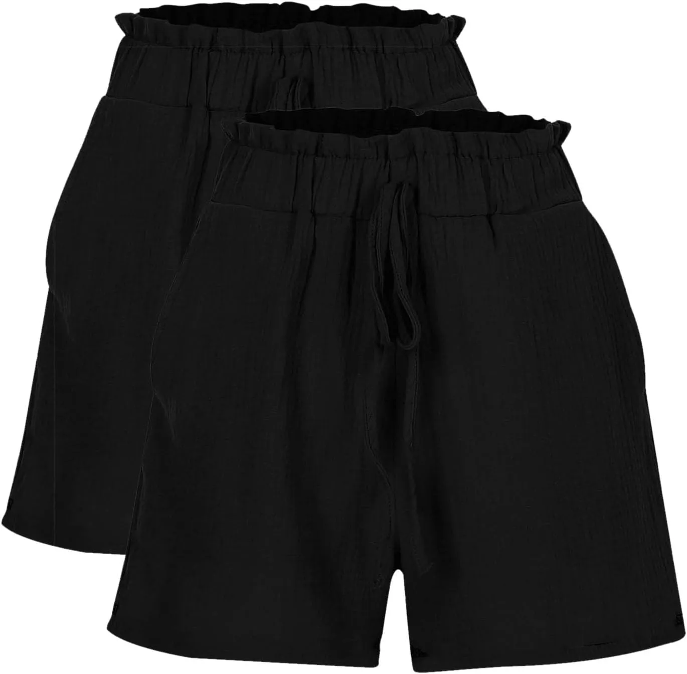 2 Pack Womens Casual Shorts Elastic High Waist 2025 Fashion Beach Cruise Short Pants Cute Comfy Trousers with Pockets