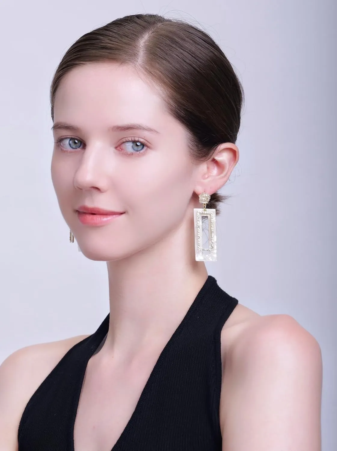 2 Pairs Geometric Dangle Earrings for Women - Triangle & Rectangle Drop Earrings in Gold Plating, Mother's Day Gift, Perfect for Party, Everyday Wear, and Gift for Her