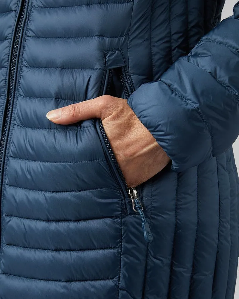 32 Degrees Women's 3/4 Ultra-Light Down Jacket| Slim Fit | Detachable Hood | Water Repellant