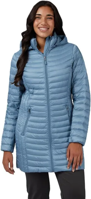 32 Degrees Women's 3/4 Ultra-Light Down Jacket| Slim Fit | Detachable Hood | Water Repellant