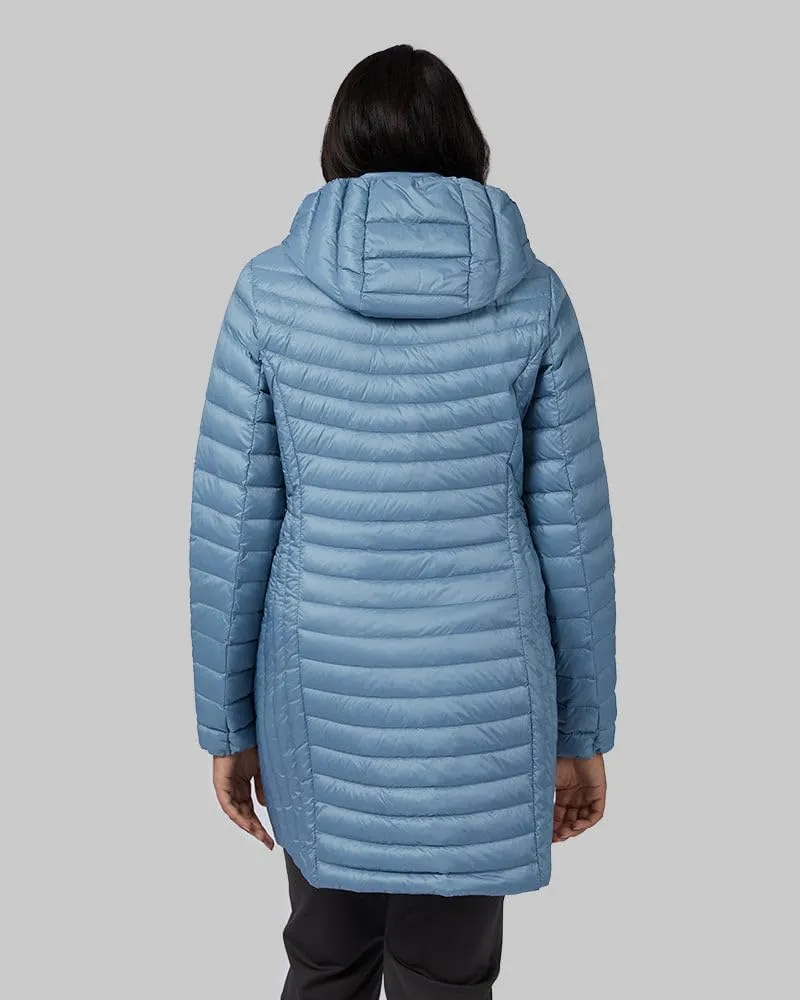 32 Degrees Women's 3/4 Ultra-Light Down Jacket| Slim Fit | Detachable Hood | Water Repellant