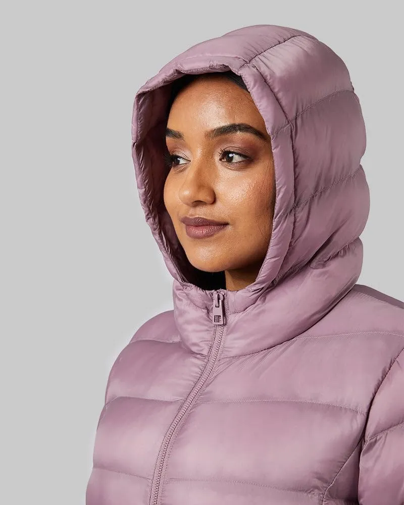 32 Degrees Women's Lightweight Recycled Poly-Fill Packable Hooded Jacket | Zippered Pockets | Water Repellent