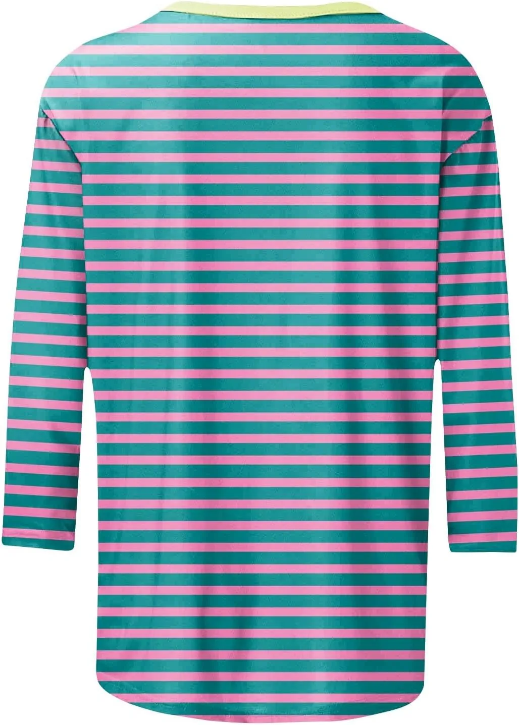 3/4 Length Sleeve Womens Tops Summer Three Quarter Striped Shirts Dressy Casual Printed Tunic Tops Women Blouses