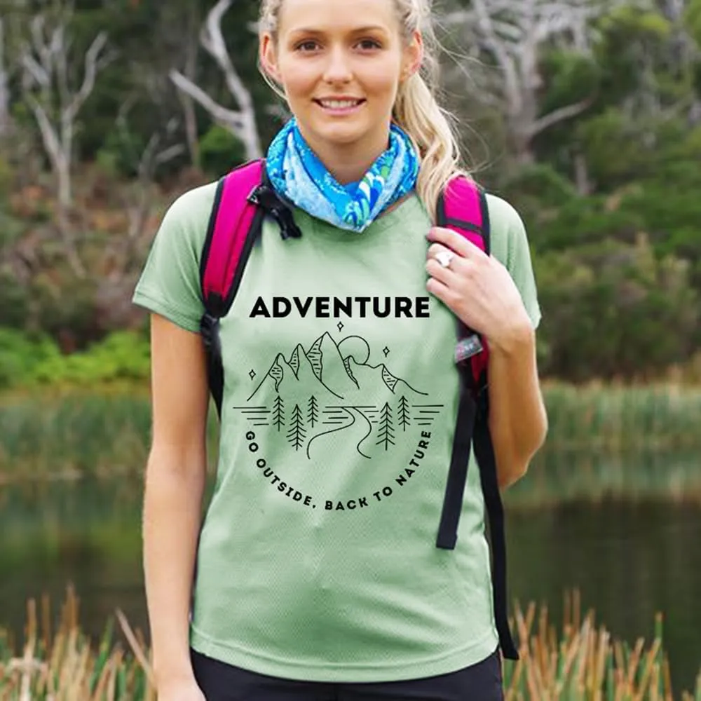 Adventure Shirts Sunrise Camping Hiking Activewear Road Trip Nature Cactus Workout Tee Top
