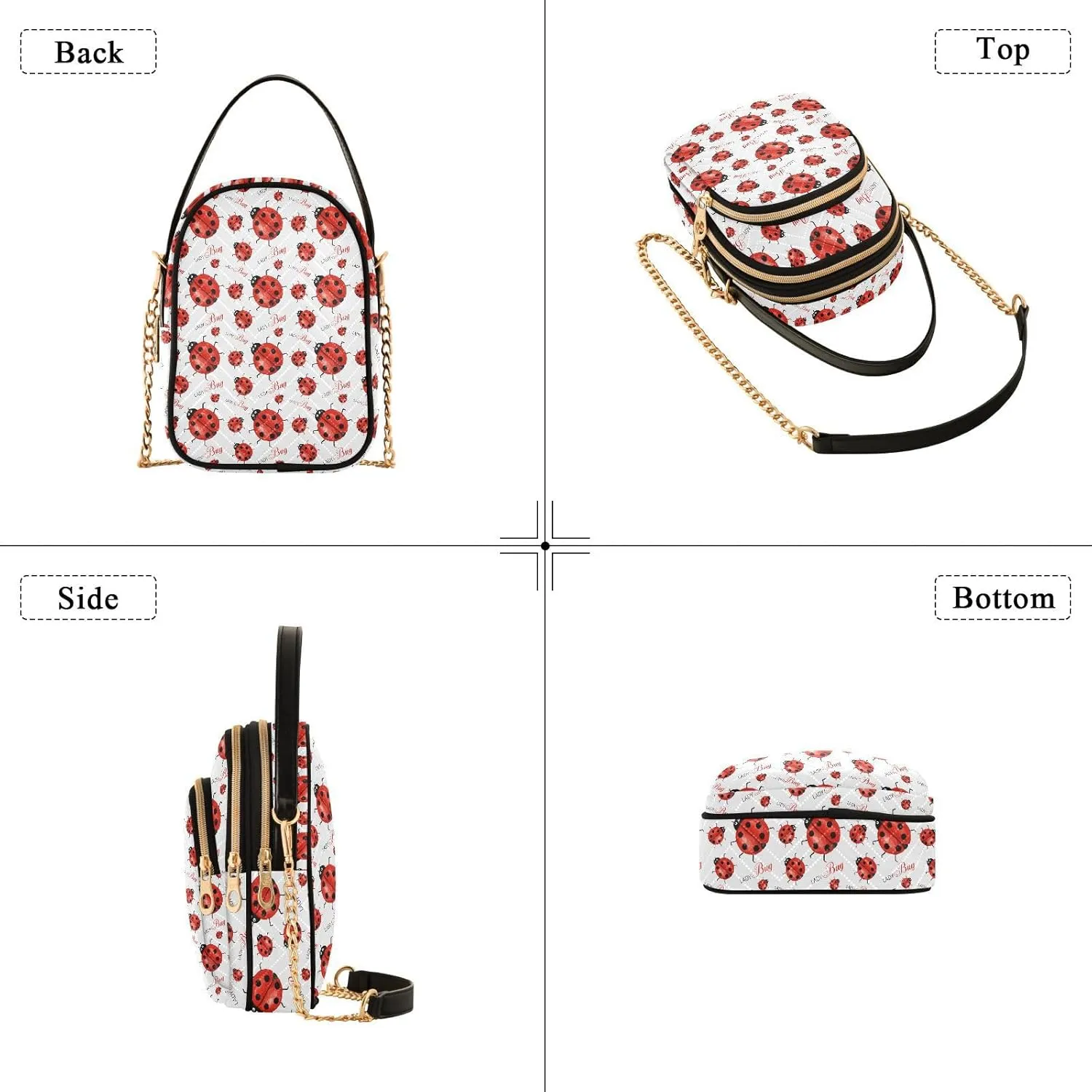 ALAZA Chain Crossbody Bags for Women Quilted Shoulder Crossbody Handbags Travel Cross Body Cell Phone Purses Bags