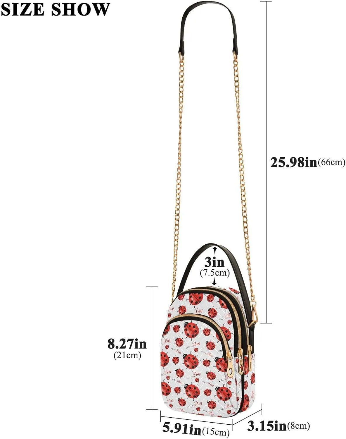 ALAZA Chain Crossbody Bags for Women Quilted Shoulder Crossbody Handbags Travel Cross Body Cell Phone Purses Bags