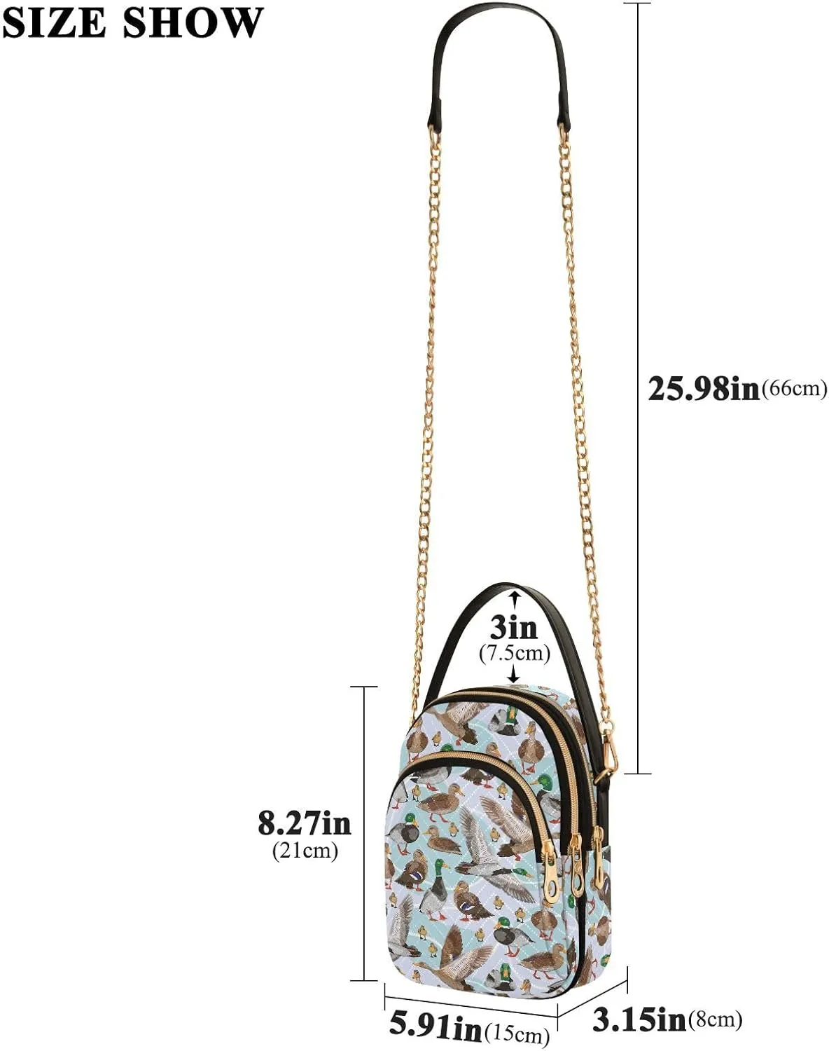 ALAZA Chain Crossbody Bags for Women Quilted Shoulder Crossbody Handbags Travel Cross Body Cell Phone Purses Bags