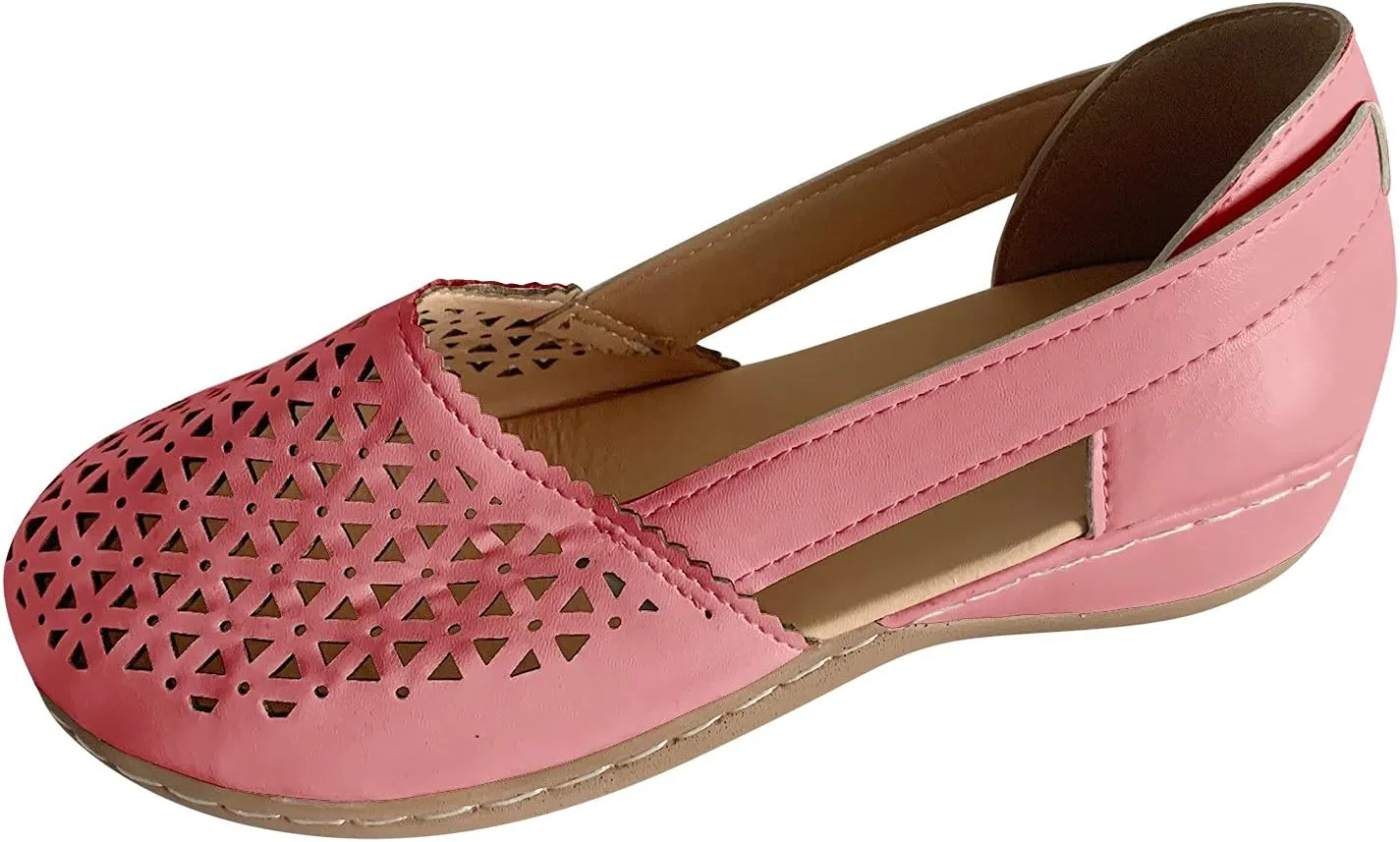 AMDBEL Summer Sandals for Women 2024 Trendy Closed Toe Sandals Women Casual Daily Round Toe Bag Toe Hollow Soft Sole Sandals