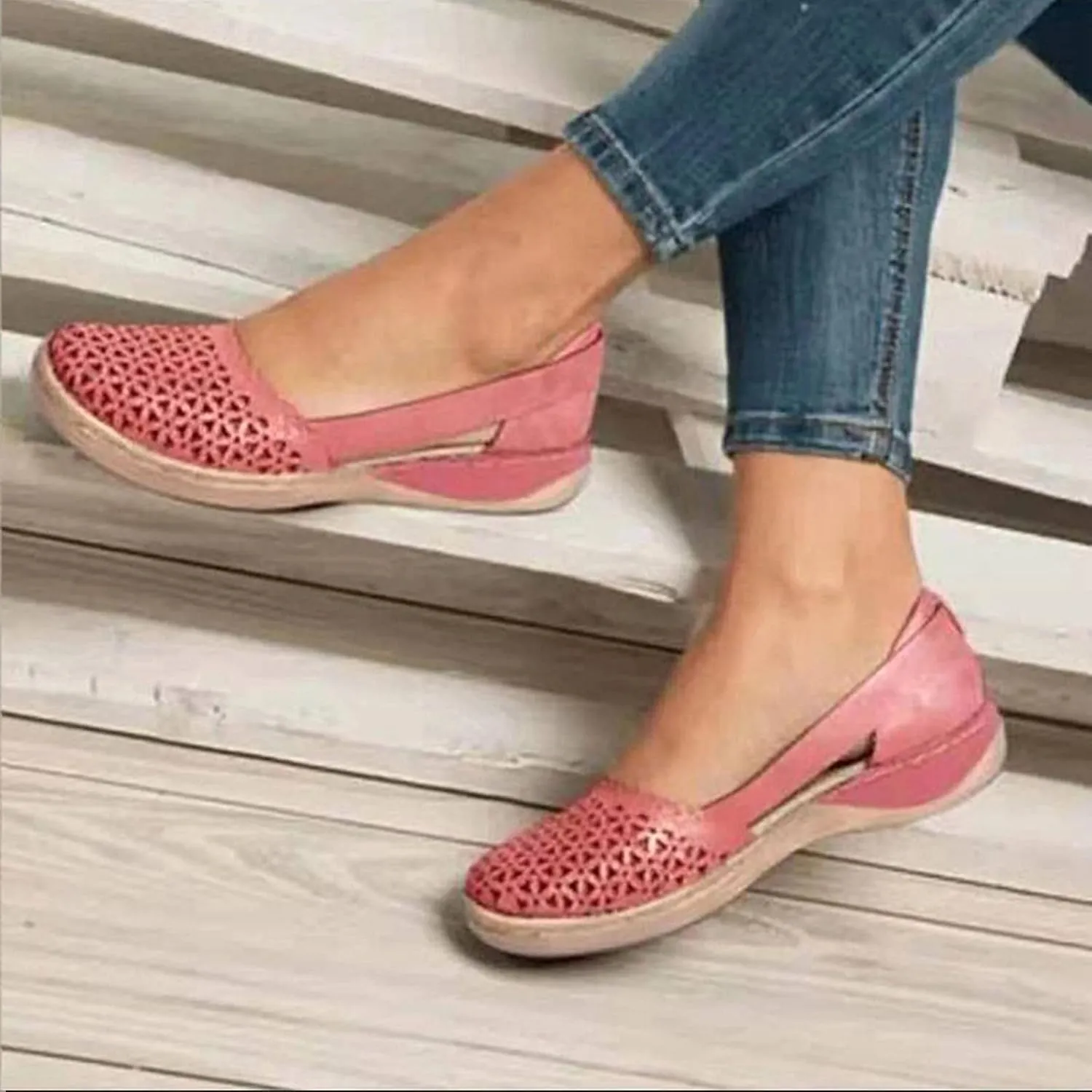 AMDBEL Summer Sandals for Women 2024 Trendy Closed Toe Sandals Women Casual Daily Round Toe Bag Toe Hollow Soft Sole Sandals
