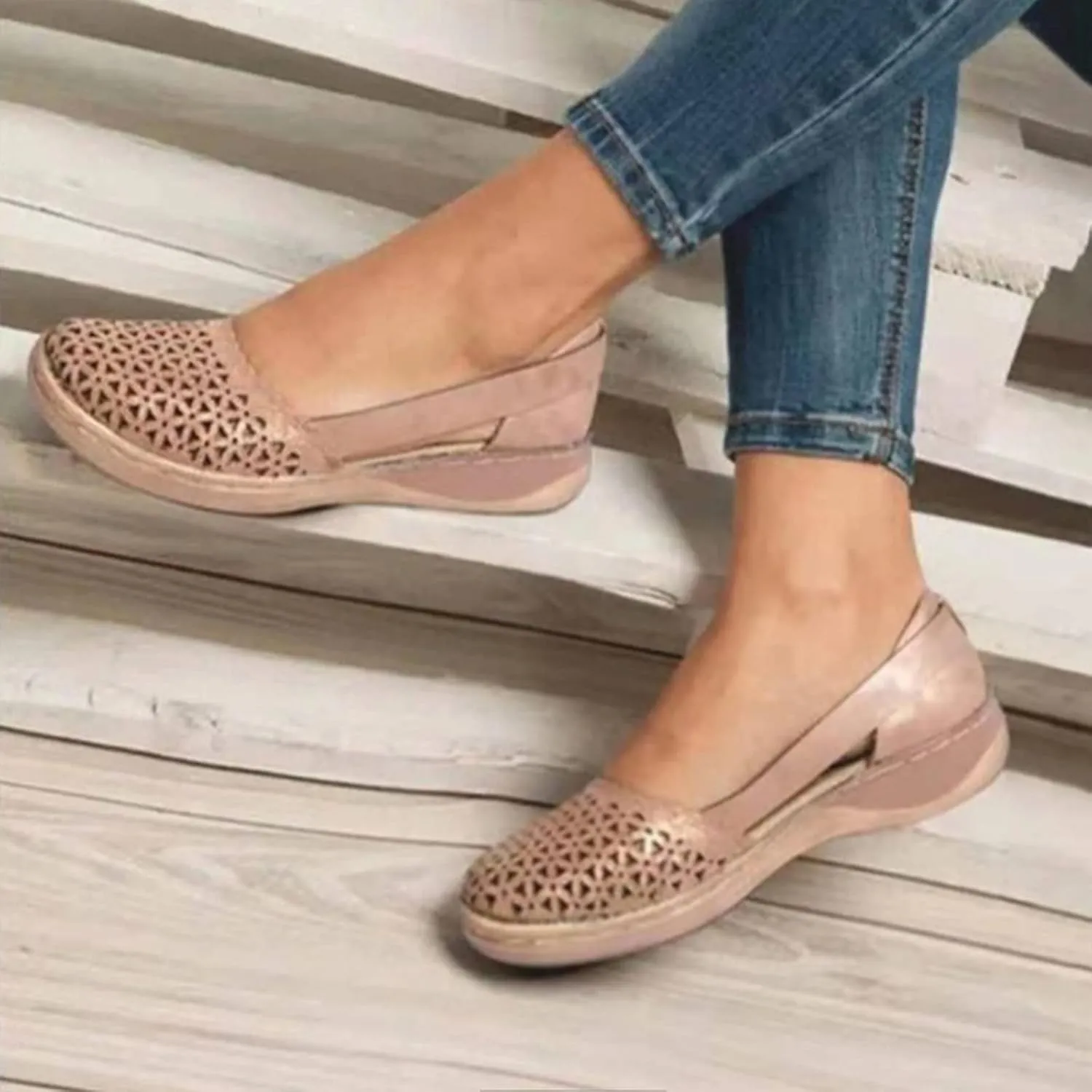 AMDBEL Summer Sandals for Women 2024 Trendy Closed Toe Sandals Women Casual Daily Round Toe Bag Toe Hollow Soft Sole Sandals