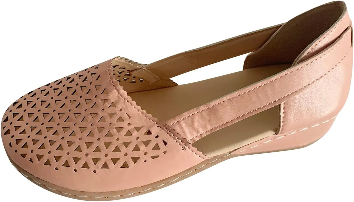 AMDBEL Summer Sandals for Women 2024 Trendy Closed Toe Sandals Women Casual Daily Round Toe Bag Toe Hollow Soft Sole Sandals