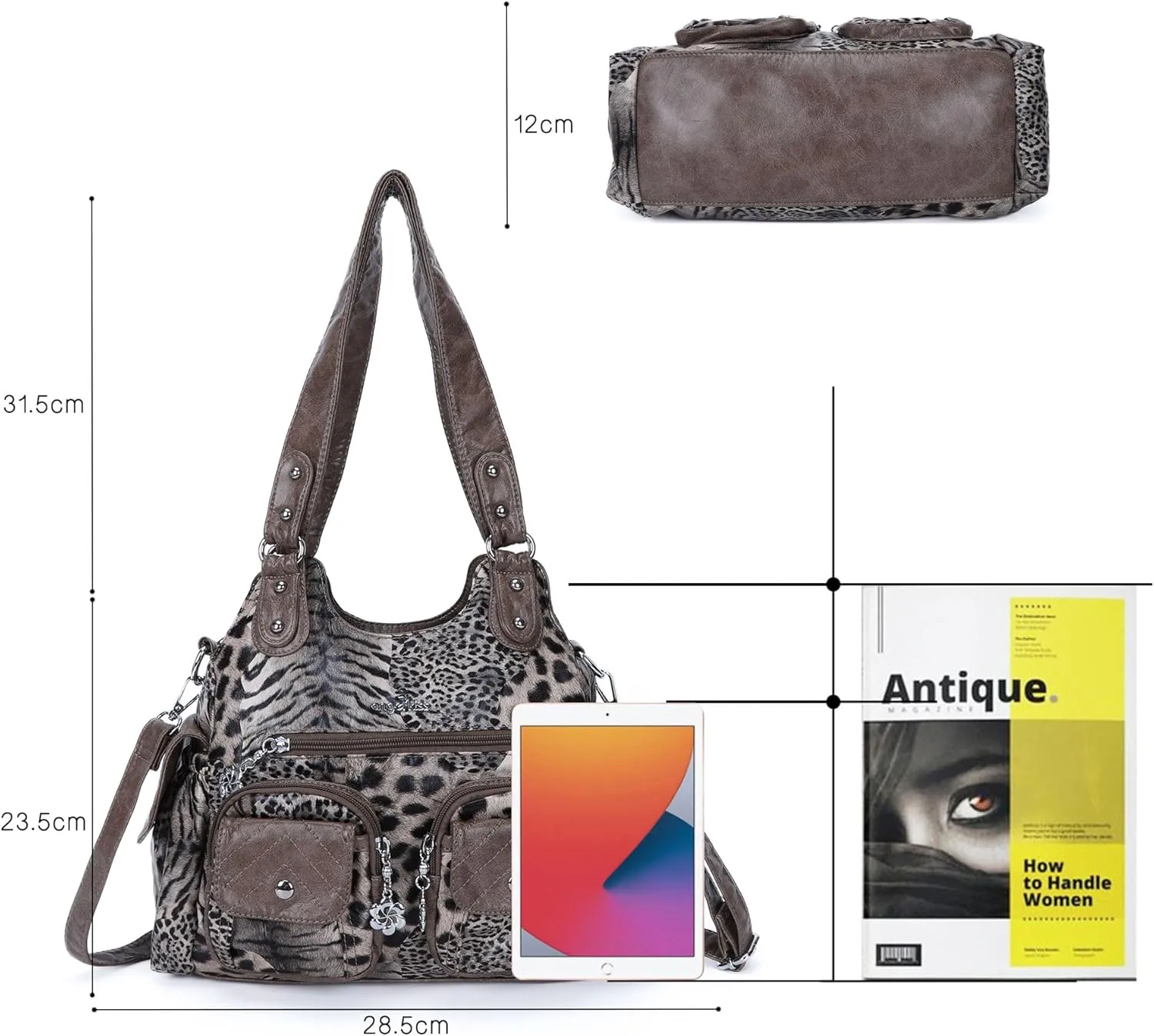 Angel Kiss Handbags for Women Large Hobo Bag Soft PU Leather Shoulder Bag for Women