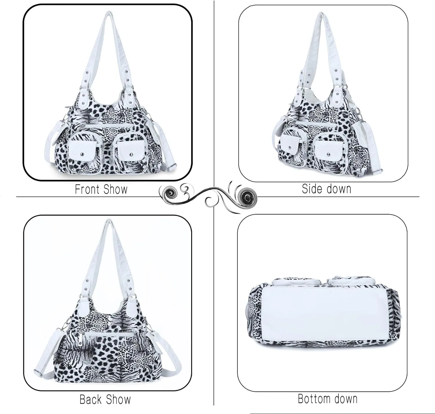 Angel Kiss Handbags for Women Large Hobo Bag Soft PU Leather Shoulder Bag for Women