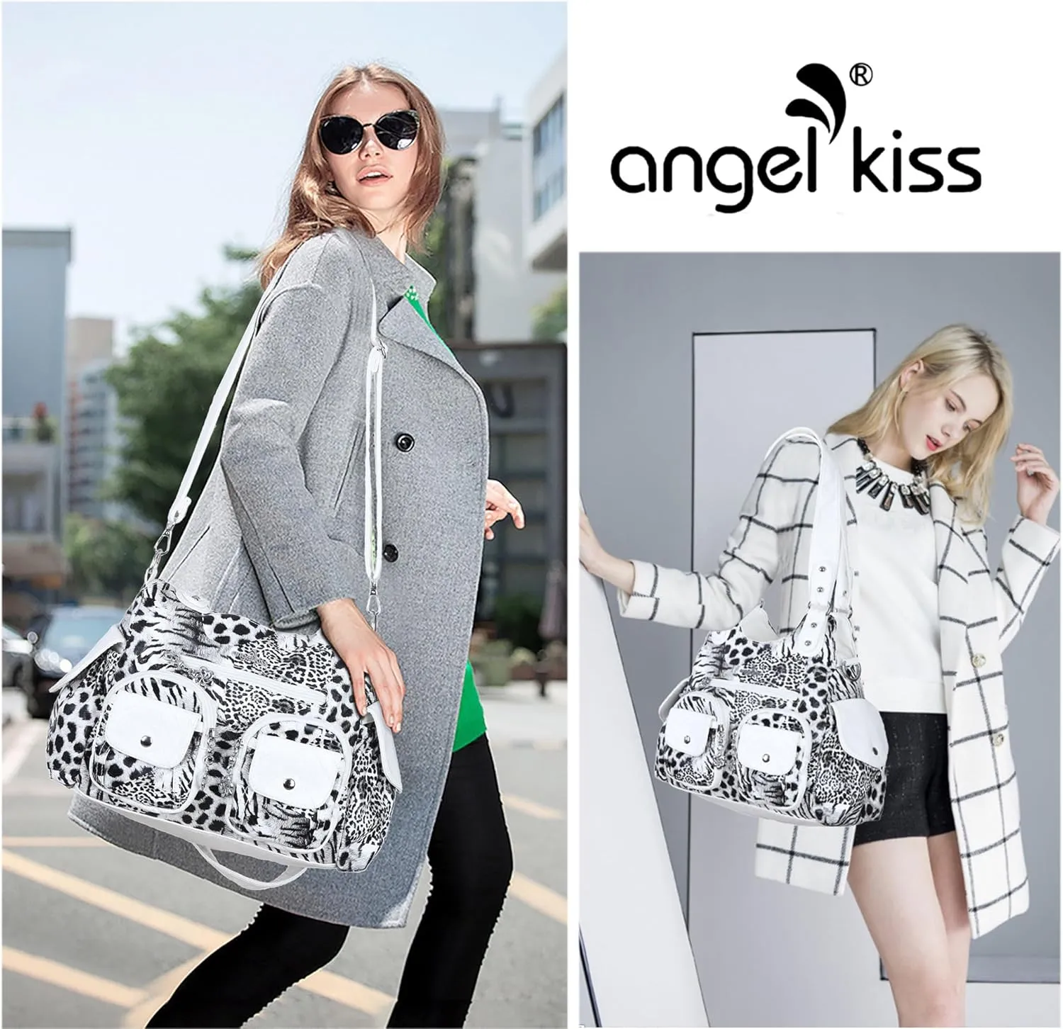 Angel Kiss Handbags for Women Large Hobo Bag Soft PU Leather Shoulder Bag for Women