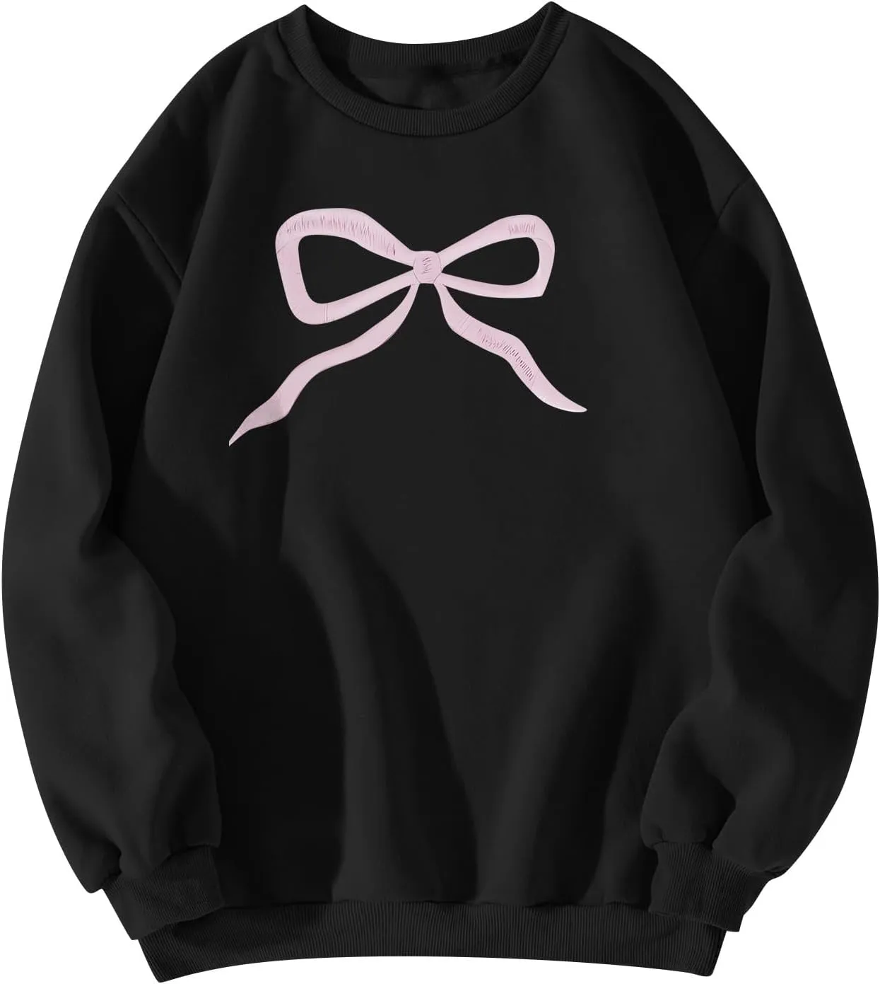Bow Sweatshirt Coquette Clothes Spring Cute Preppy Aesthetic Clothes Holiday Long Sleeve Tops Crewneck Sweat Shirts