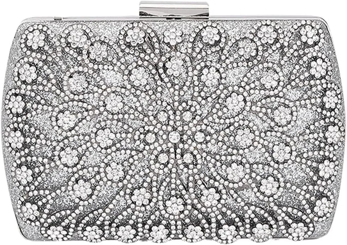 Bridal Wedding Purse Crossbody Sparkly Shoulder Rhinestone Evening for Women Crystal Clutch Glitter Handbag