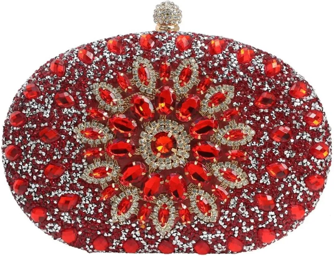 Bridal Wedding Purse Crystal Clutch Glitter Shoulder Crossbody Women Evening Rhinestone Clutch Purse Handbag
