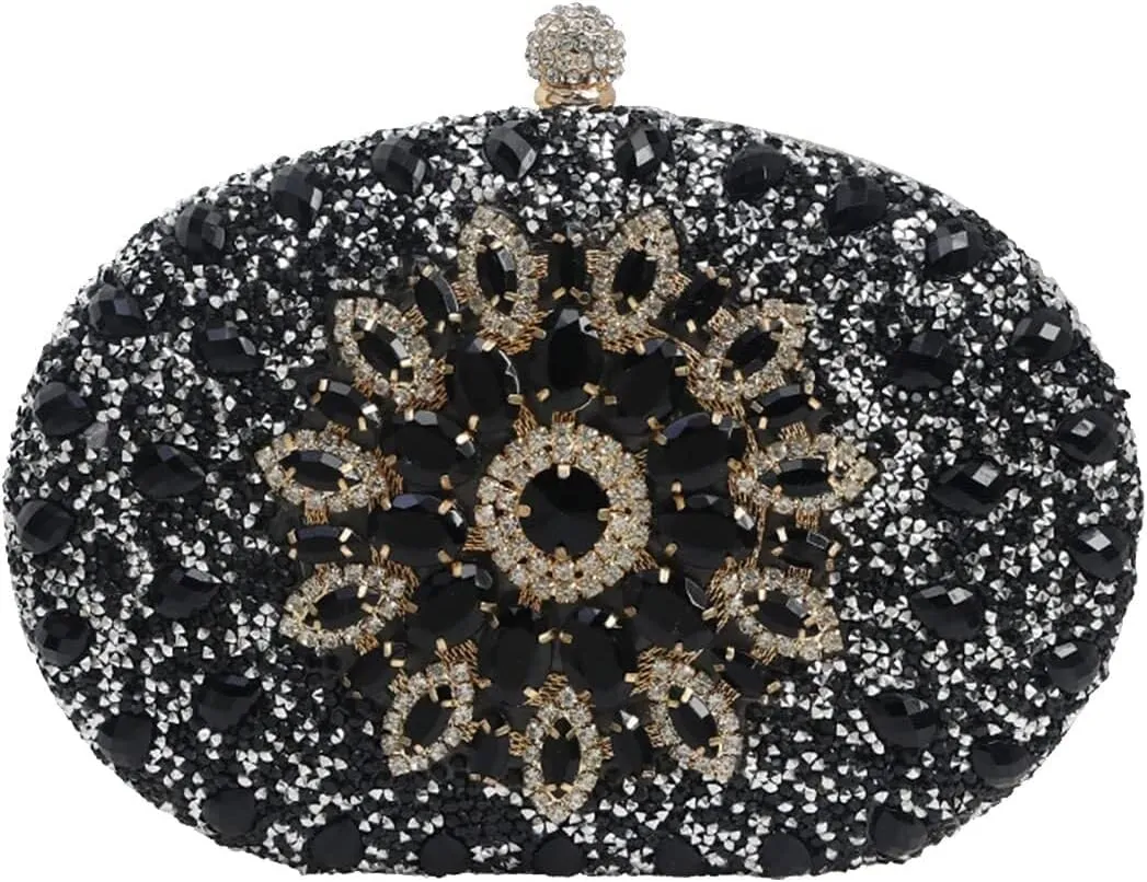 Bridal Wedding Purse Crystal Clutch Glitter Shoulder Crossbody Women Evening Rhinestone Clutch Purse Handbag