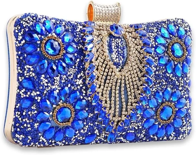 Bridal Wedding Purse Luxury Crystal Handbag Glitter Shoulder Women Rhinestone Evening Multicolor Clutch
