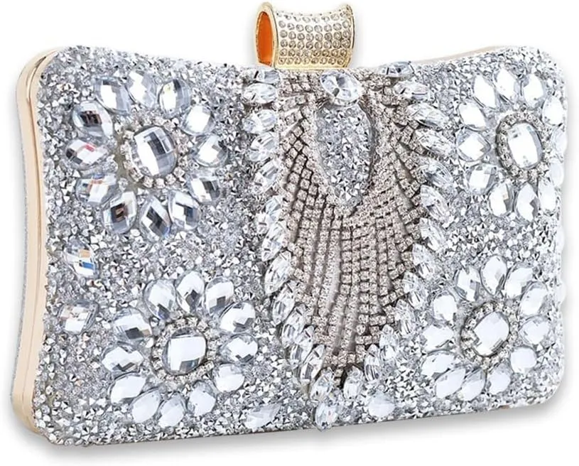 Bridal Wedding Purse Luxury Crystal Handbag Glitter Shoulder Women Rhinestone Evening Multicolor Clutch