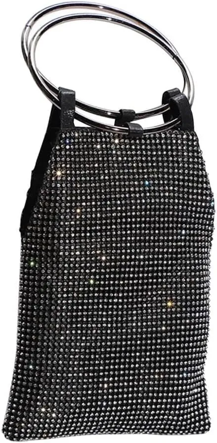 Bridal Wedding Purse Sparkling Crystal Handbag Shoulder With Detachable Mini Evening for Women Rhinestone Clutch