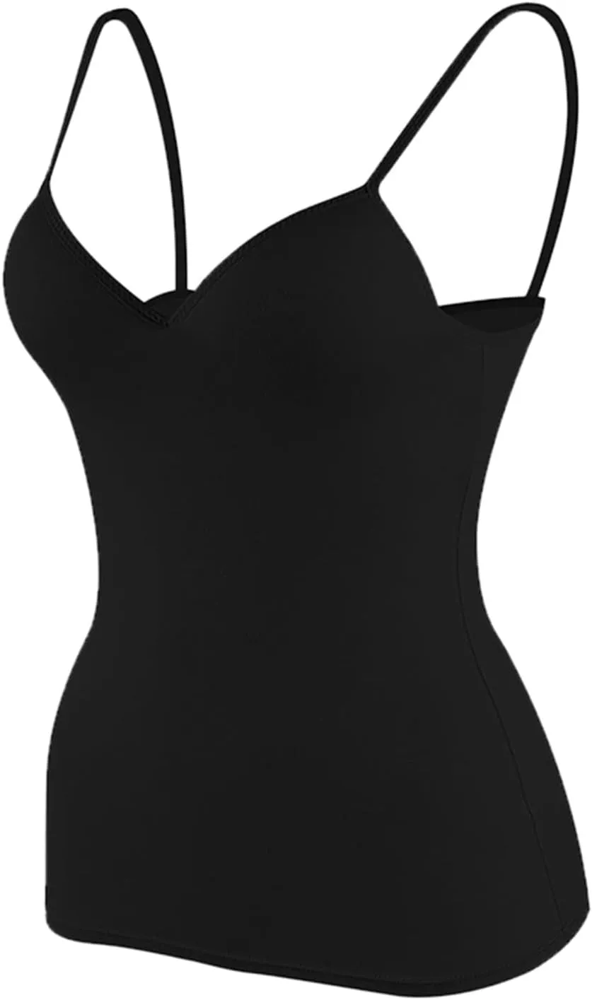 Camisole Tops for Women Built in Bra Spaghetti Strap Workout Yoga Shirts Basic Padded Tank Tops 2025 Summer Clothes