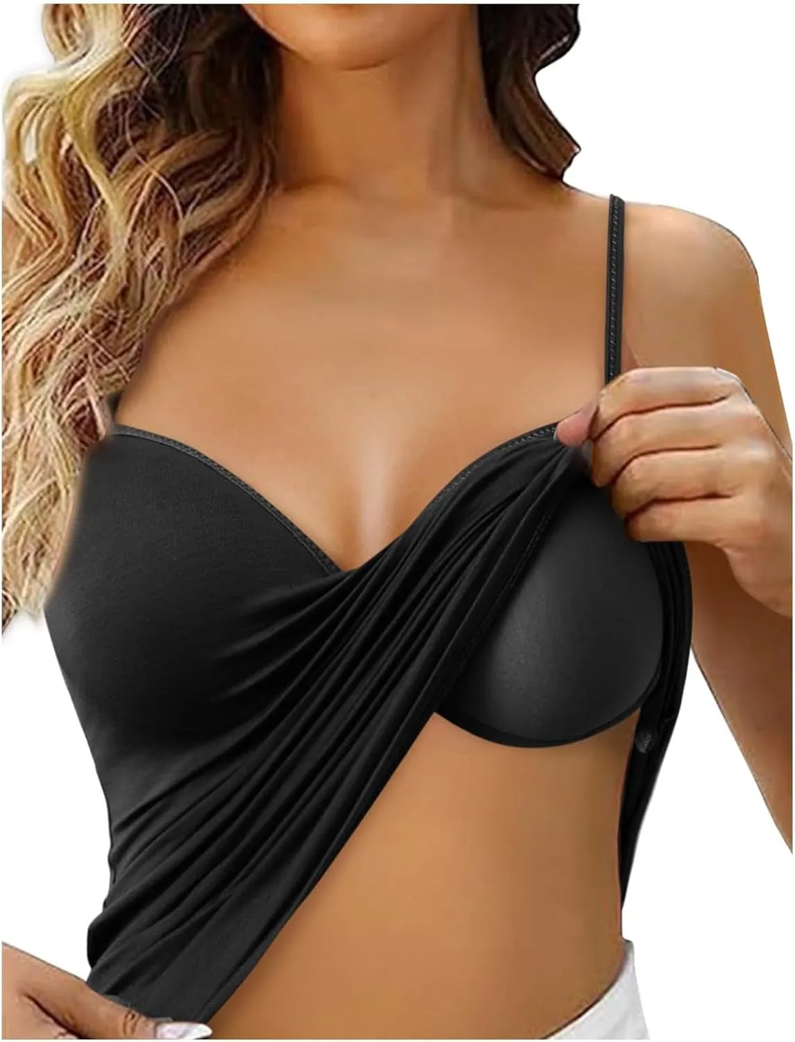 Camisole Tops for Women Built in Bra Spaghetti Strap Workout Yoga Shirts Basic Padded Tank Tops 2025 Summer Clothes