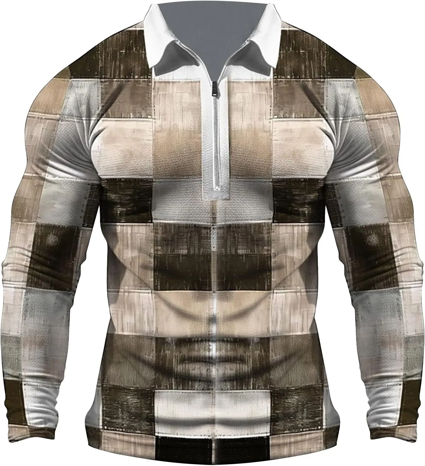 Casual Shirts for Men Long Sleeve Print Full Print Long Sleeved Button Up T Shirt Men's Long Sleeve Tee Shirts 34x34