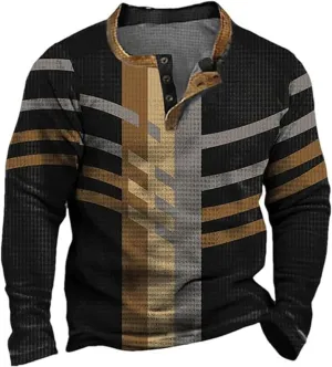 Casual Shirts for Men Long Sleeve Print Full Print Long Sleeved Button Up T Shirt Men's Long Sleeve Tee Shirts 34x34
