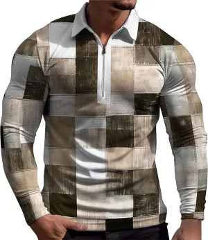 Casual Shirts for Men Long Sleeve Print Full Print Long Sleeved Button Up T Shirt Men's Long Sleeve Tee Shirts 34x34