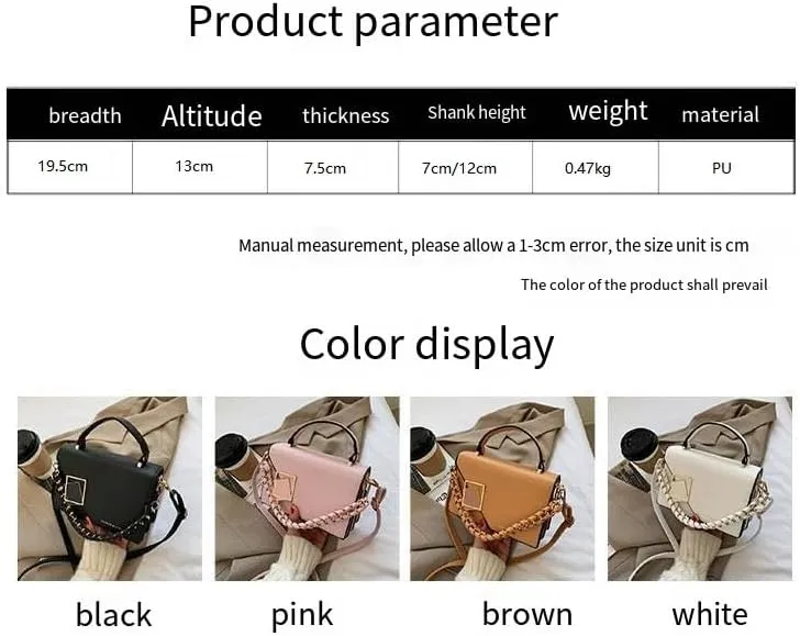 Casual versatile women's chain shoulder crossbody purses fashionable handbags women's small square bags