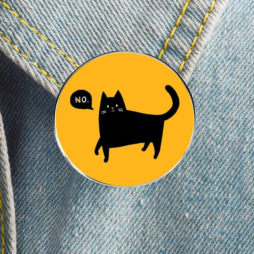 Cat Enamel Pin Cute Cartoon Animal Brooch Pins Kawaii Cat Gift Jewelry Backpack Lapel Brooches for Men Women Cat Lover Gift