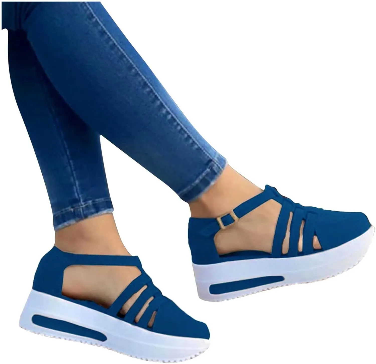 Cathalem Closed Toe Sandals for Women Dressy Casual Closed Toe Sandals Ankle Strap Closed Toe Espadrilles Wedge Sandals