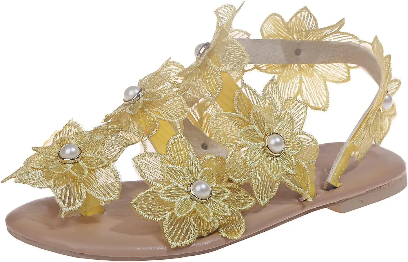Cathalem Dress Sandals for Women, Orthopedic Open Toe Sandals Bohemian Lace Sandals Summer Beach Flat Sandals Open Toe Shoes