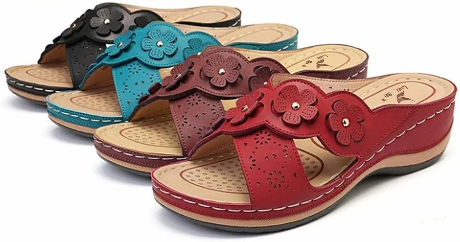 Cathalem Orthopedic Sandals for Women Arch Support Sandals Summer Casual Orthotic Sandals Flip Flops Comfortable Sandals