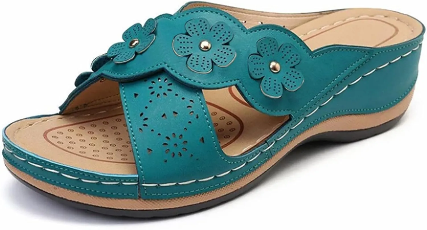 Cathalem Orthopedic Sandals for Women Arch Support Sandals Summer Casual Orthotic Sandals Flip Flops Comfortable Sandals