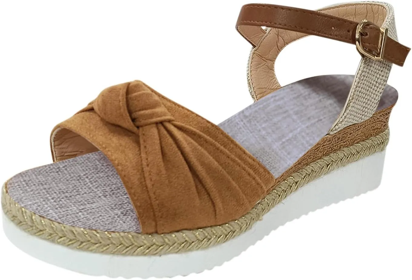 Cathalem Orthopedic Wedge Sandals for Women Open Toe Ankle Strap Platform Sandals Casual Strappy Sandals Zipper Summer Dressy Beach Sandals