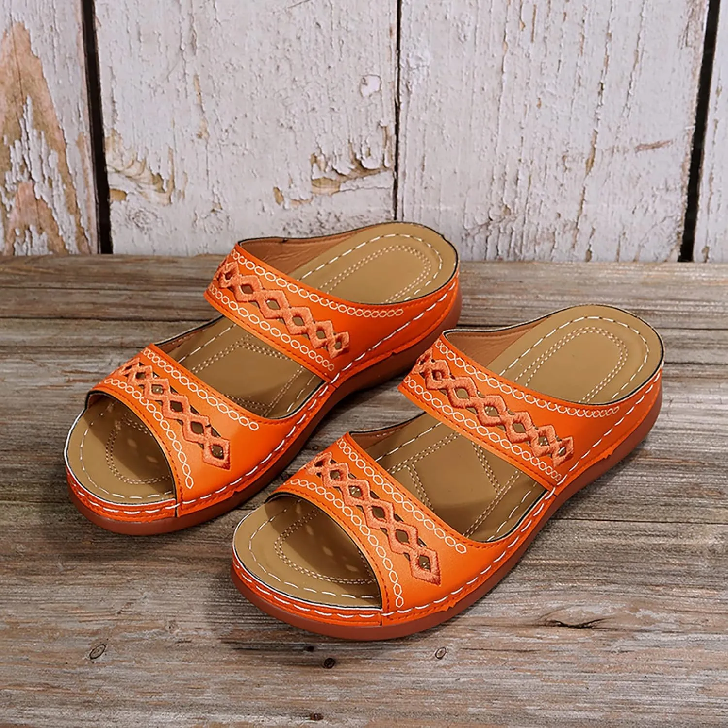 Cathalem Sandals Women Comfortable, Orthopedic Wedge Sandals for Women Comfortable Walking Sandals with Arch Support