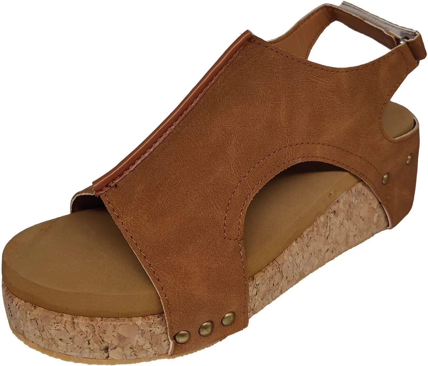 Cathalem Wedge Sandals for Women,Women's Wedge Sandals Buckle Ankle Strap Espadrilles Platform Sandals