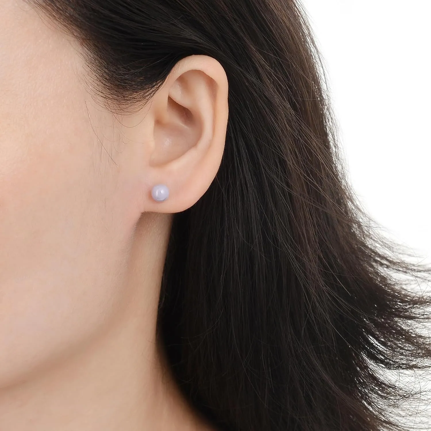 Ceramic Stud Half Hoop Earrings for Sensitive Ears, Porcelain Earrings for Newly Pierced Ears Women