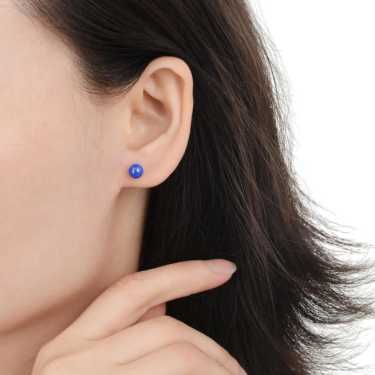 Ceramic Stud Half Hoop Earrings for Sensitive Ears, Porcelain Earrings for Newly Pierced Ears Women