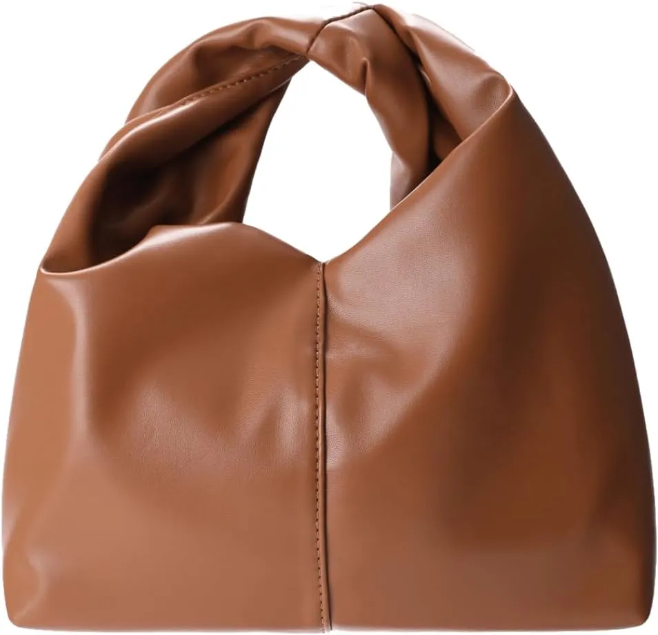 Comeon Women Clutch Purse Cloud Pouch Bag Small Ruched Hobo Tote Handbag Top Handle Soft Faux Leather Dumpling Clutch Bag
