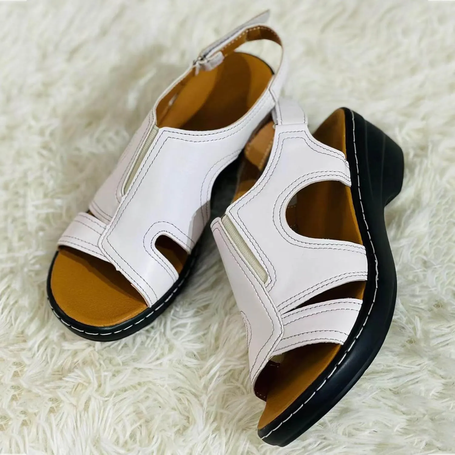 cooki Sandals for Women Dressy Summer Orthopedic Slides Flat Sandals Plantar Fasciitis Shoe Arch Support Platform Sandals