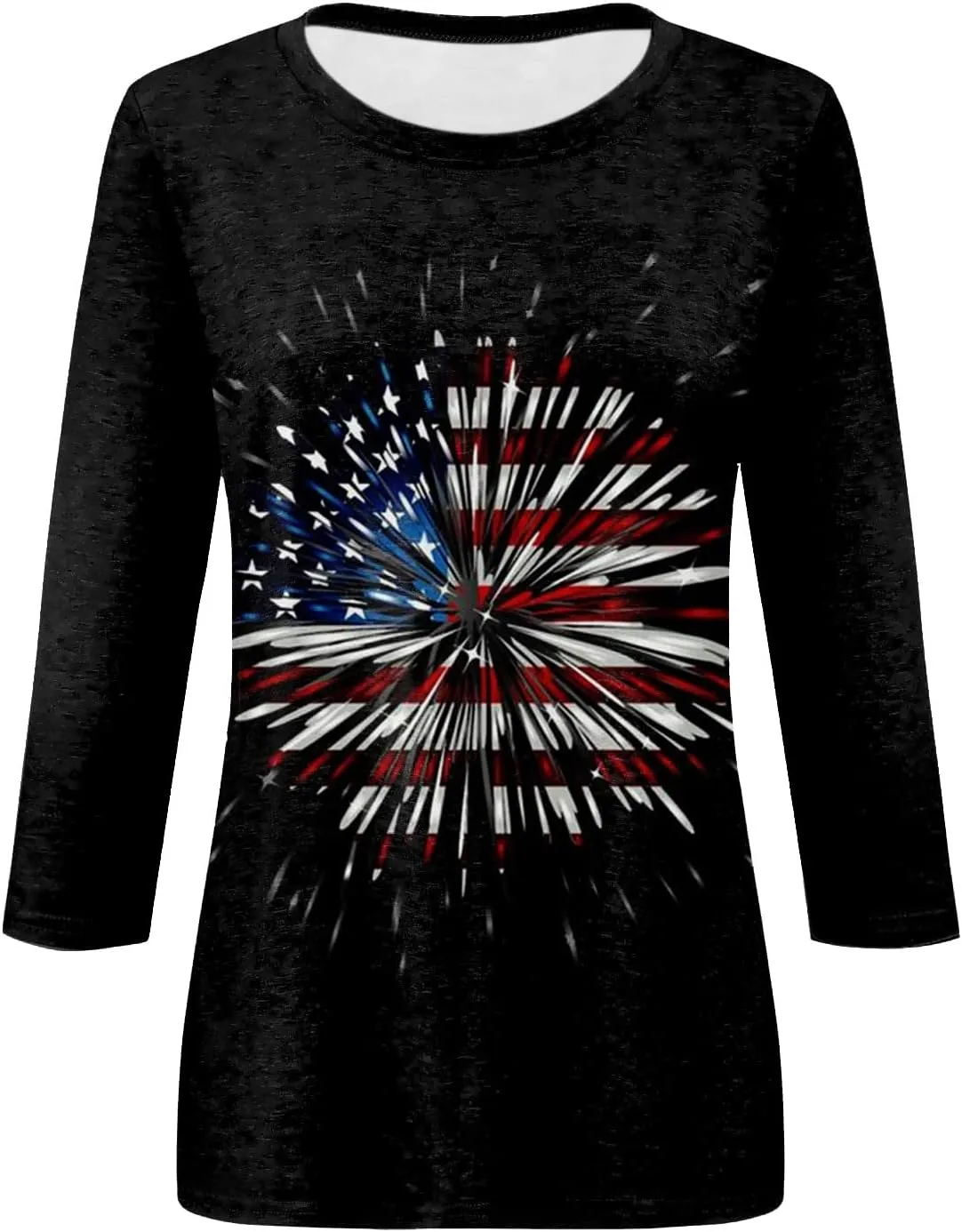 COTECRAM Womens Casual 3/4 Lenght Sleeve Tops Trendy Loose Shirts Crewneck Printed Cute Blouse Graphic Tees Tunics