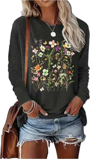 Country Concert Tops Outfit Long Sleeve Shirts for Women Nashville Outfits for Women Country Music Graphic Tees Shirts