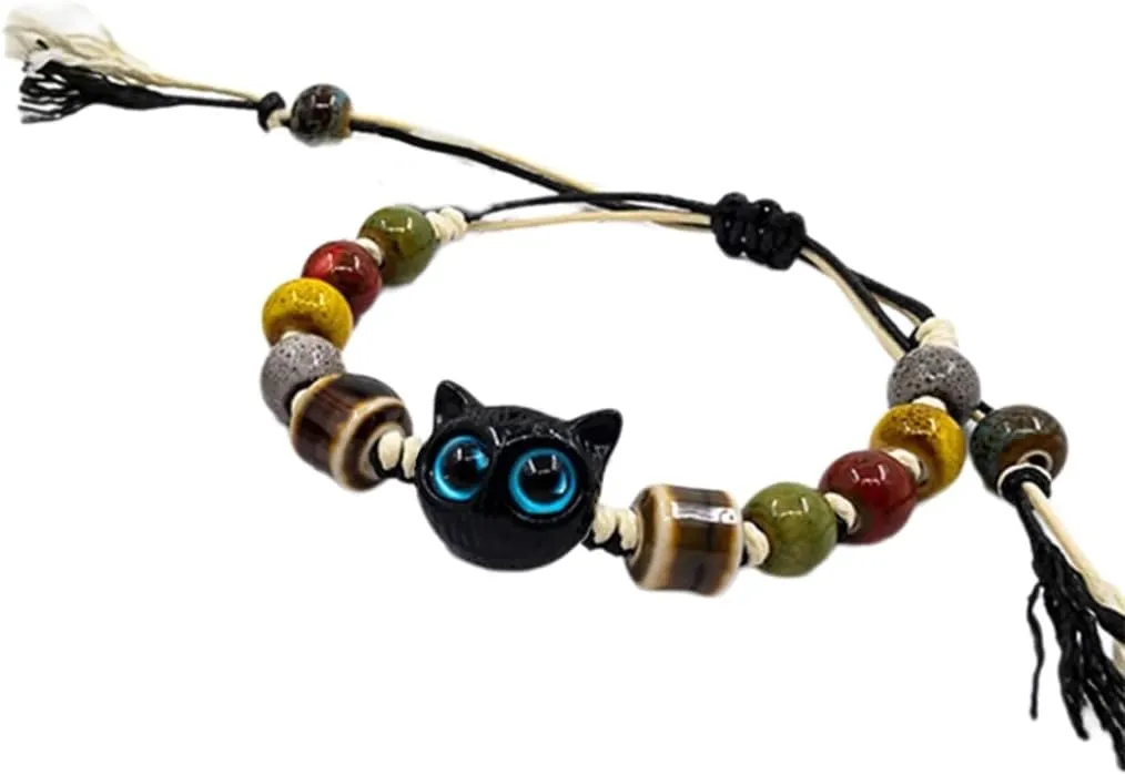 Crafted Ceramic Bead Bracelet Handmade Stylish Wristband with Woven Band Versatile Fashion Pieces for All Ages
