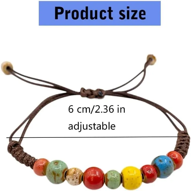 Crafted Ceramic Bead Bracelet Handmade Stylish Wristband with Woven Band Versatile Fashion Pieces for All Ages