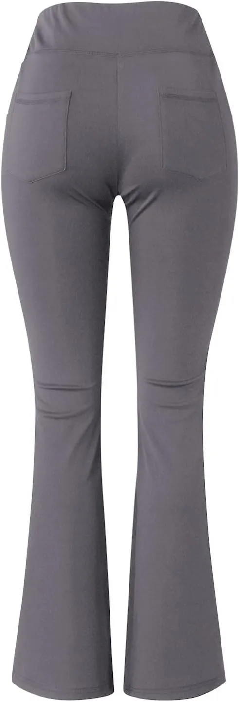 CRNTCEM Womens Slim Fit Flare Yoga Pants High Waist Tummy Control Workout Casual Bootcut Pants Shaping Skinny Sports Pants