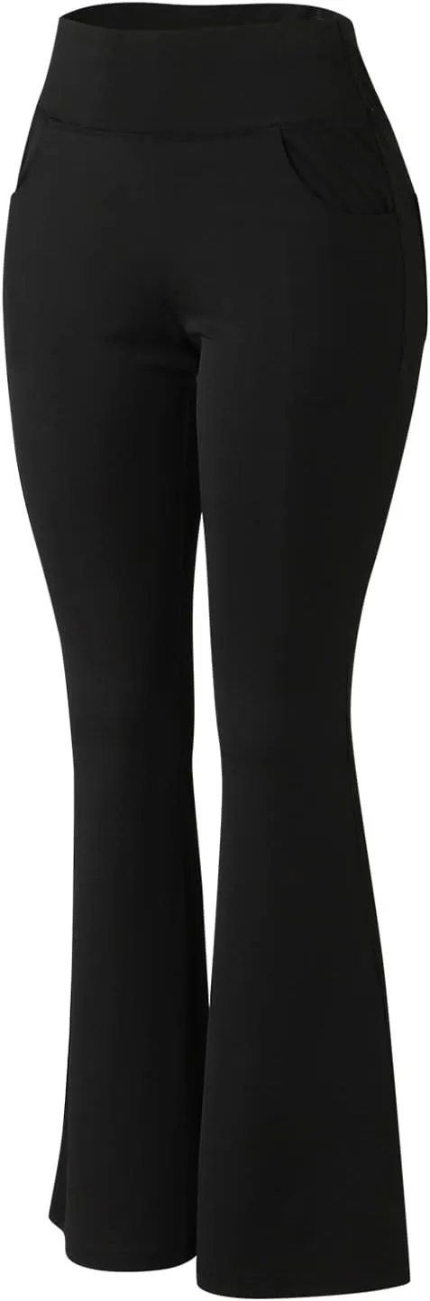 CRNTCEM Yoga Flared Leggings Pants for Women High Waist Pull-On Bell Bottom Pants Hip Lifting Tummy Control Athletic Trousers